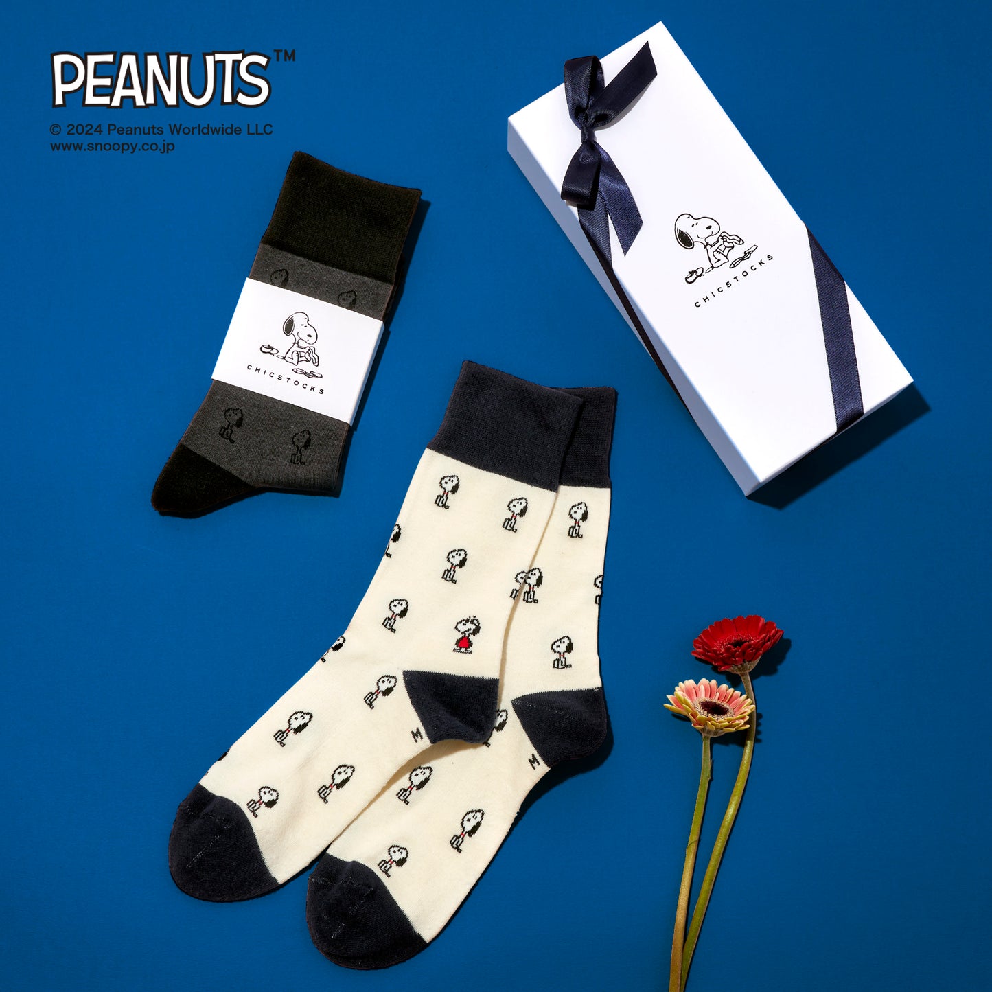 SNOOPY×CHICSTOCKS 2足ギフトボックス 全8種類