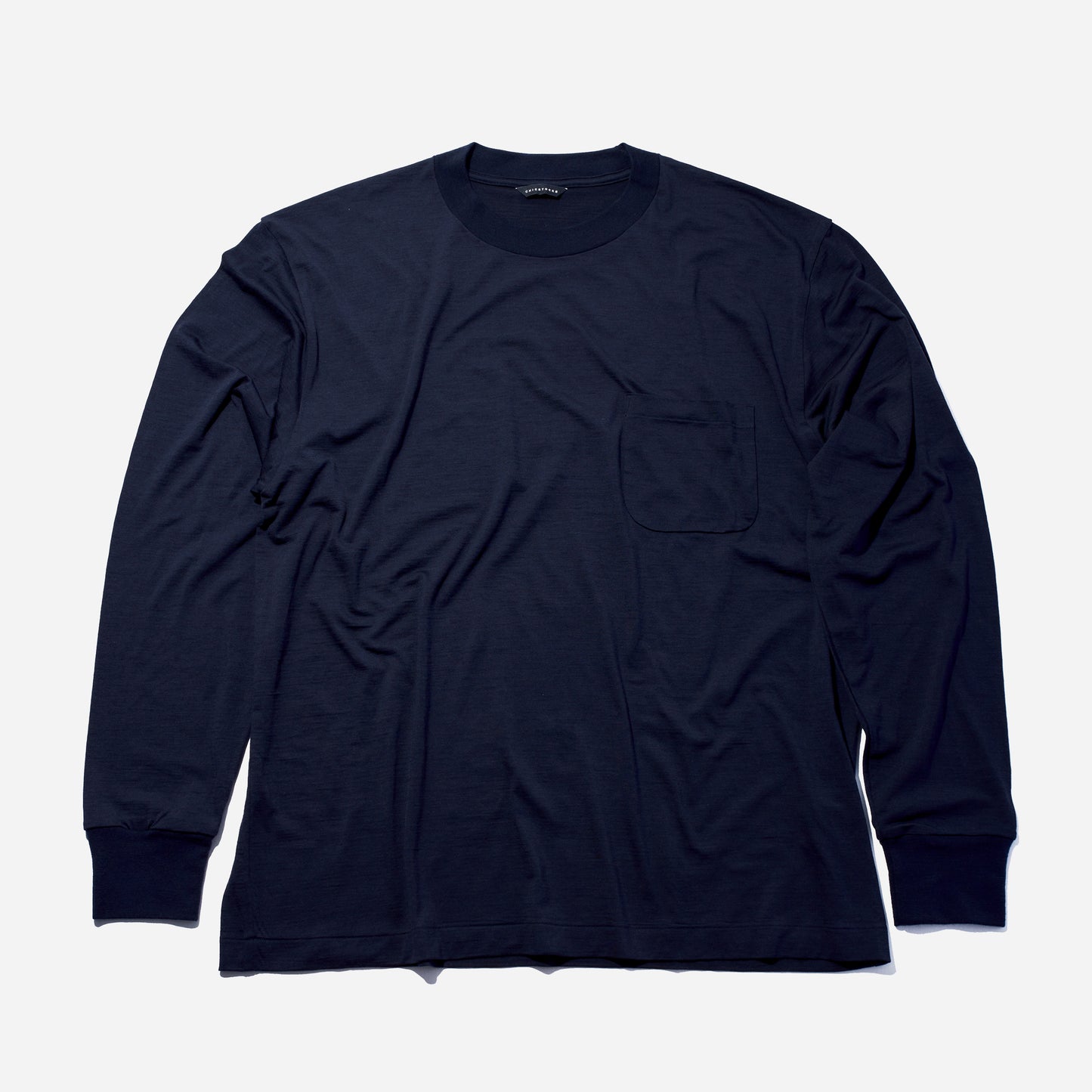メリノウール100% クルーネック長袖Tシャツ 全2色