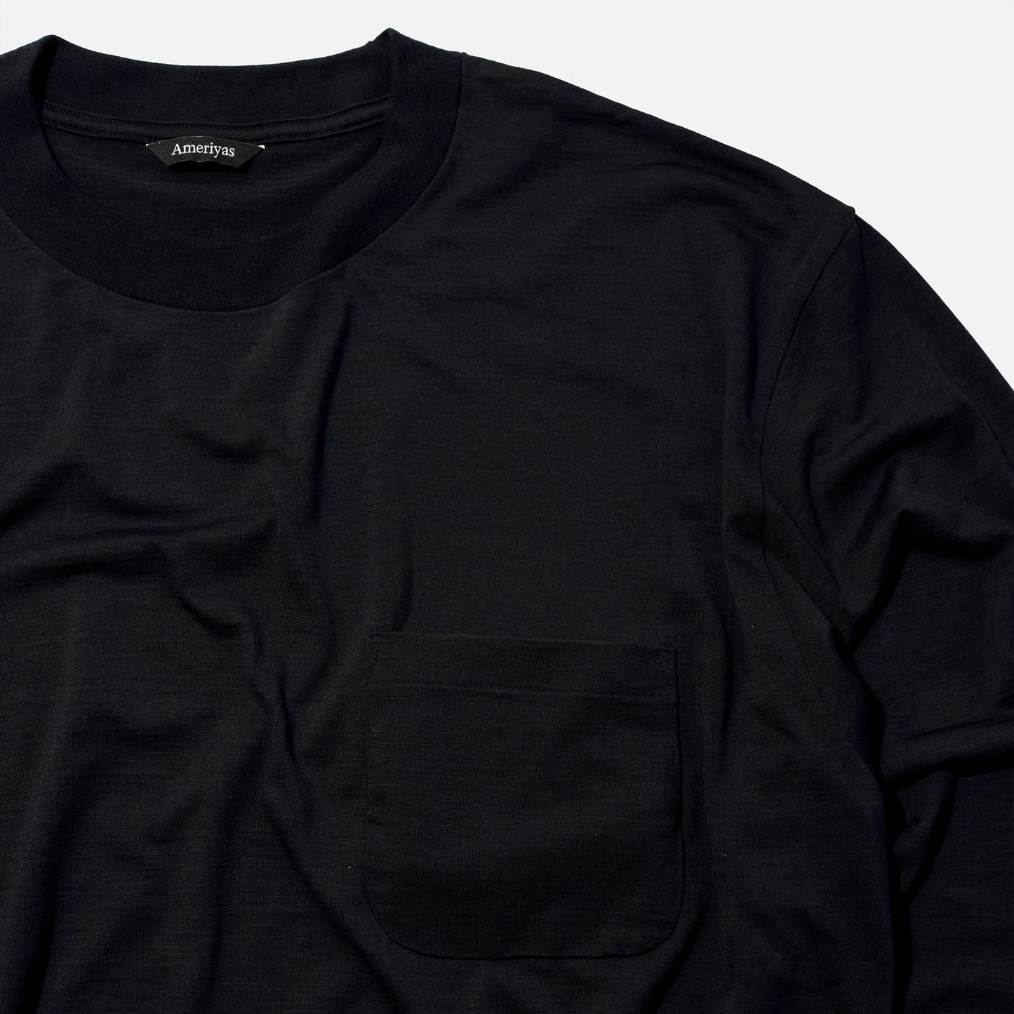 Ameriyas メリノウール100% クルーネック長袖Tシャツ 全2色