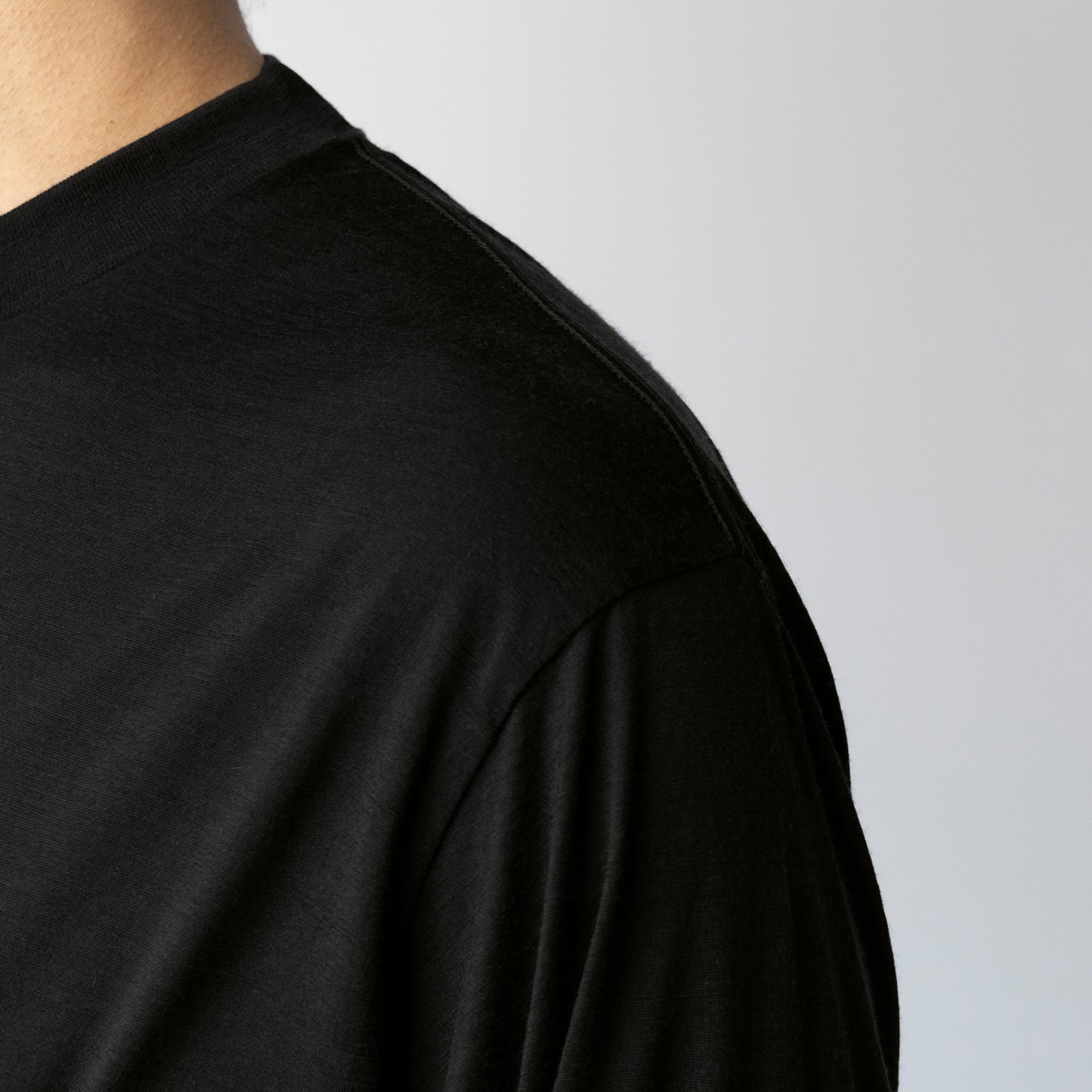 Ameriyas メリノウール100% クルーネック長袖Tシャツ 全2色