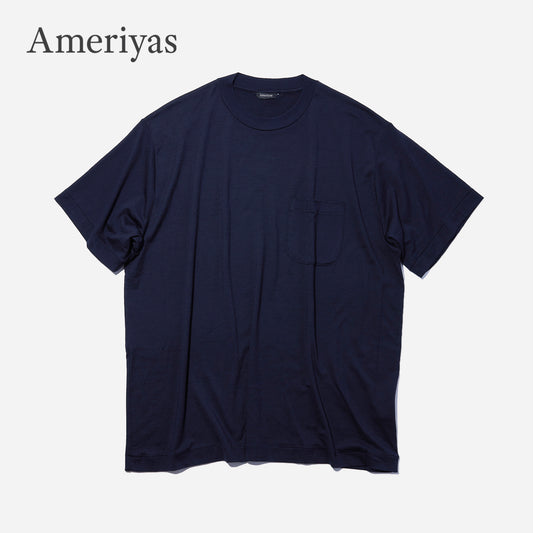 Ameriyas  メリノウール100%  クルーネック半袖Tシャツ  全2色