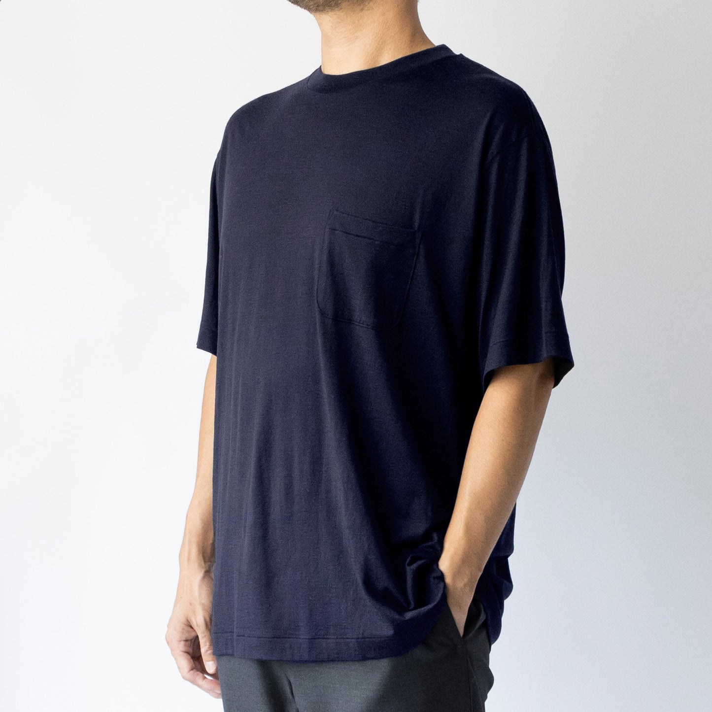 Ameriyas メリノウール100% クルーネック半袖Tシャツ 全2色