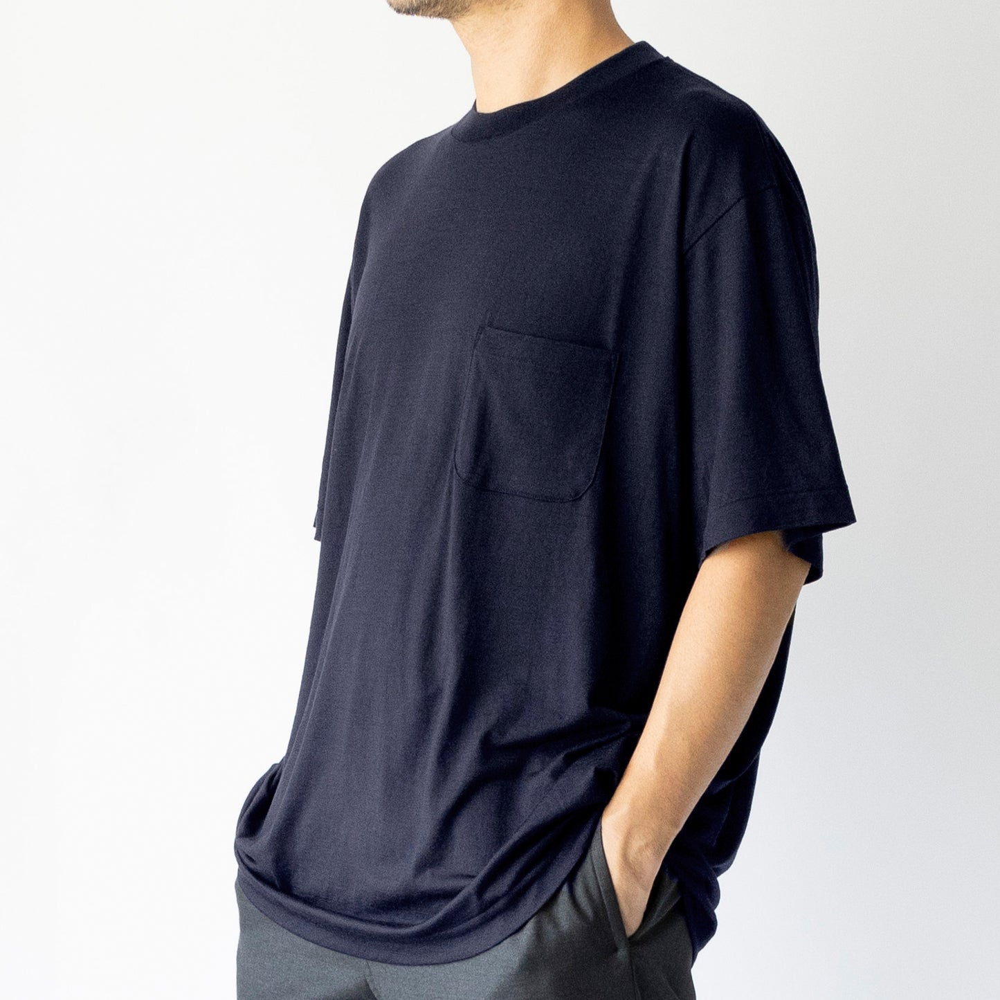 Ameriyas メリノウール100% クルーネック半袖Tシャツ 全2色