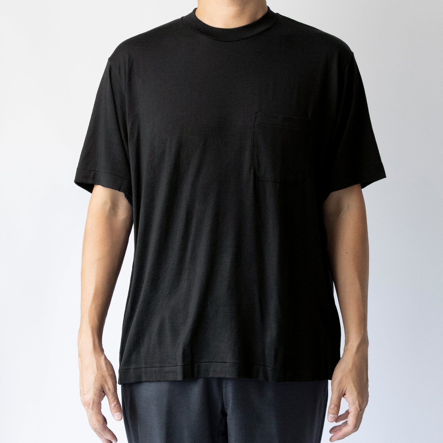 Ameriyas メリノウール100% クルーネック半袖Tシャツ 全2色