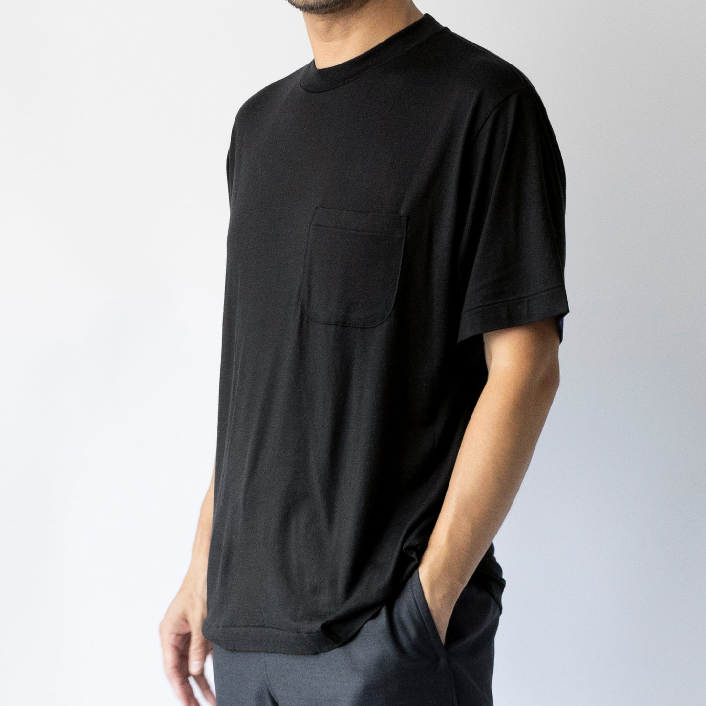 Ameriyas メリノウール100% クルーネック半袖Tシャツ 全2色
