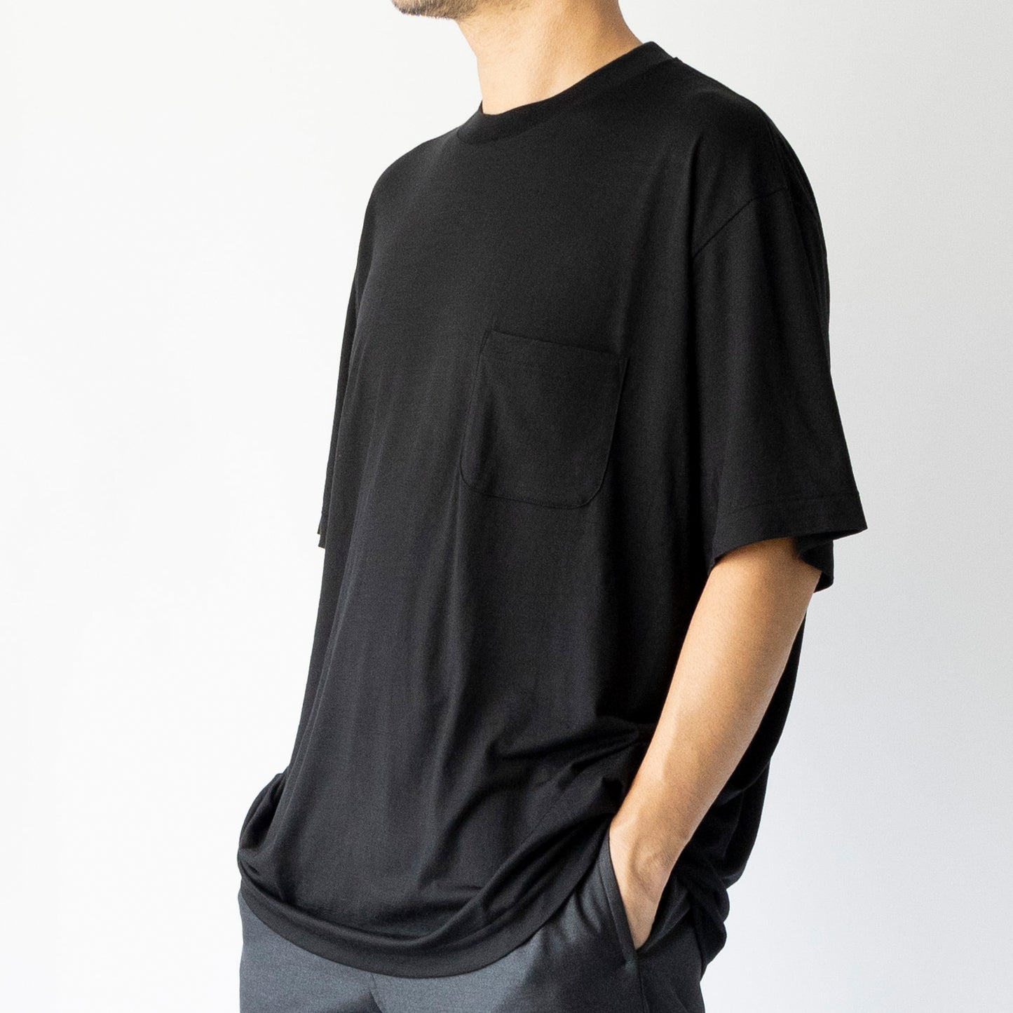 Ameriyas メリノウール100% クルーネック半袖Tシャツ 全2色