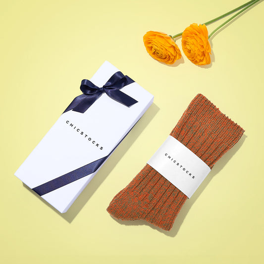ローゲージリブソックス 1足ギフトボックス(手提げ付き) 全3色