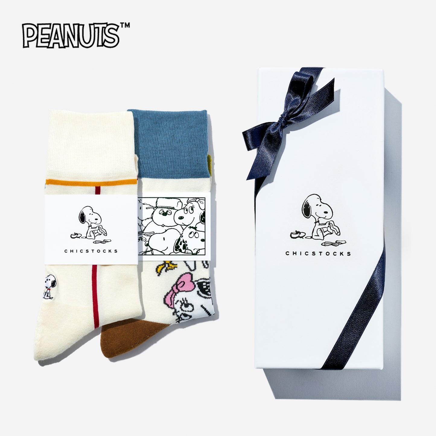 SNOOPY×CHICSTOCKS 2足ギフトボックス 全8種類