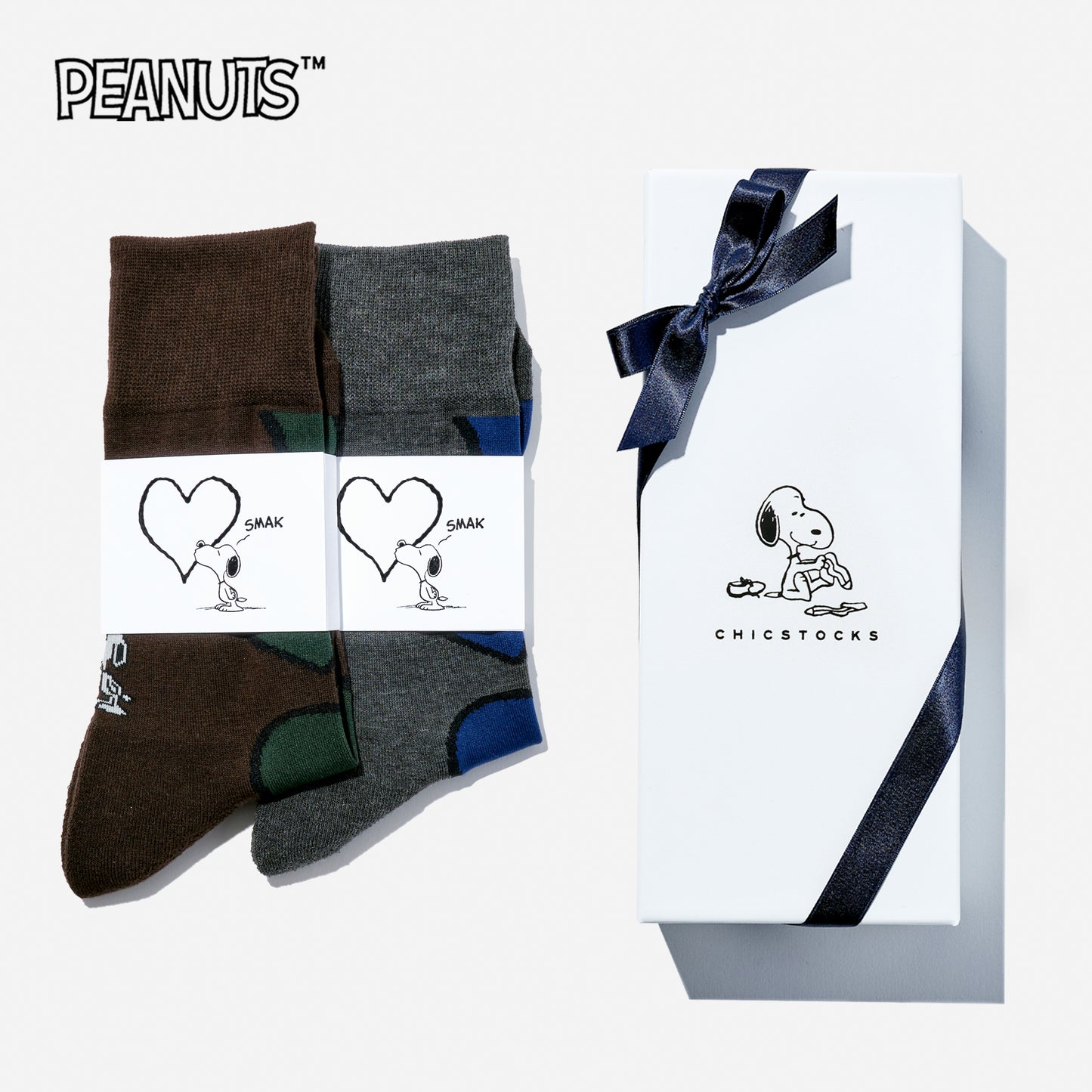 SNOOPY×CHICSTOCKS 2足ギフトボックス 全8種類