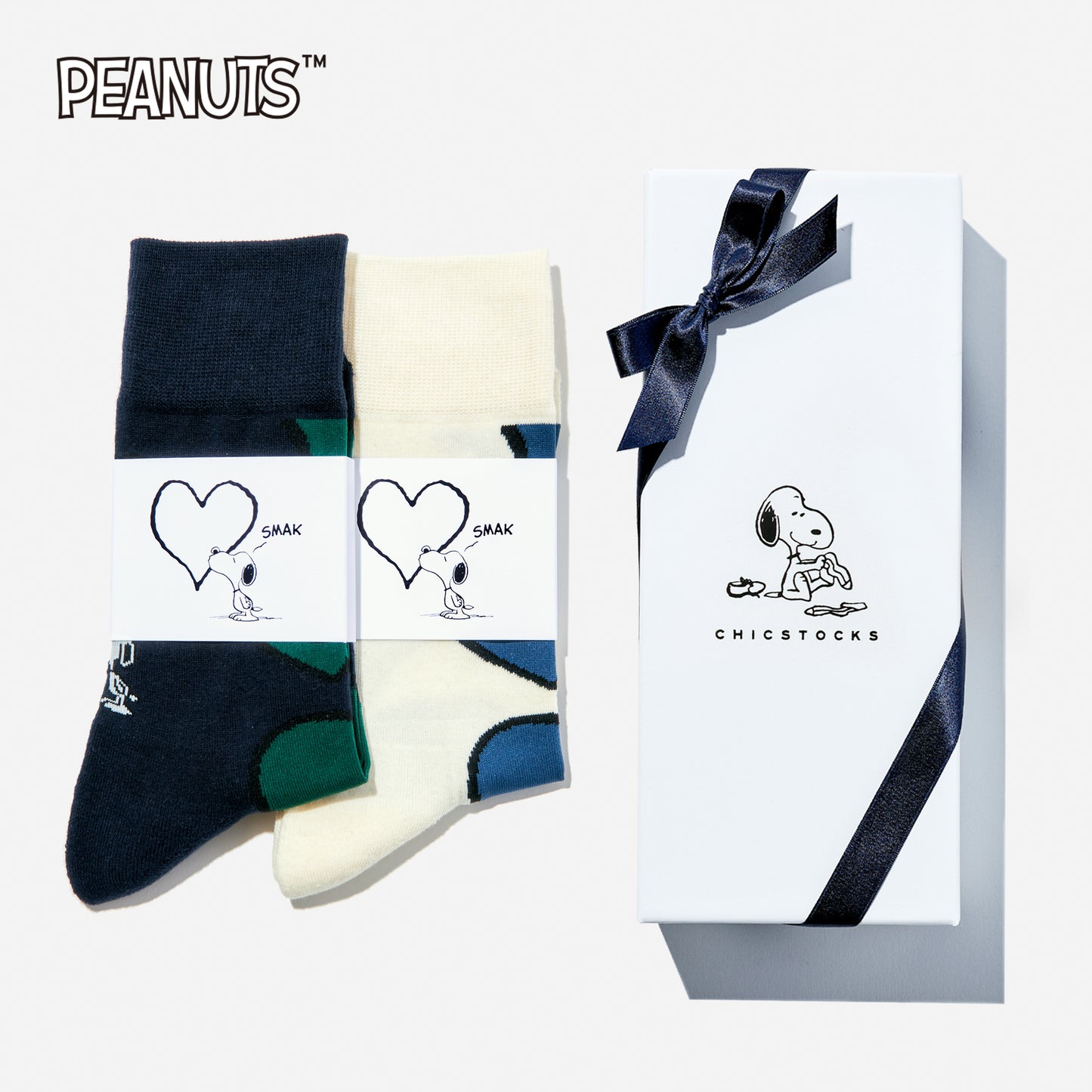 SNOOPY×CHICSTOCKS 2足ギフトボックス 全8種類