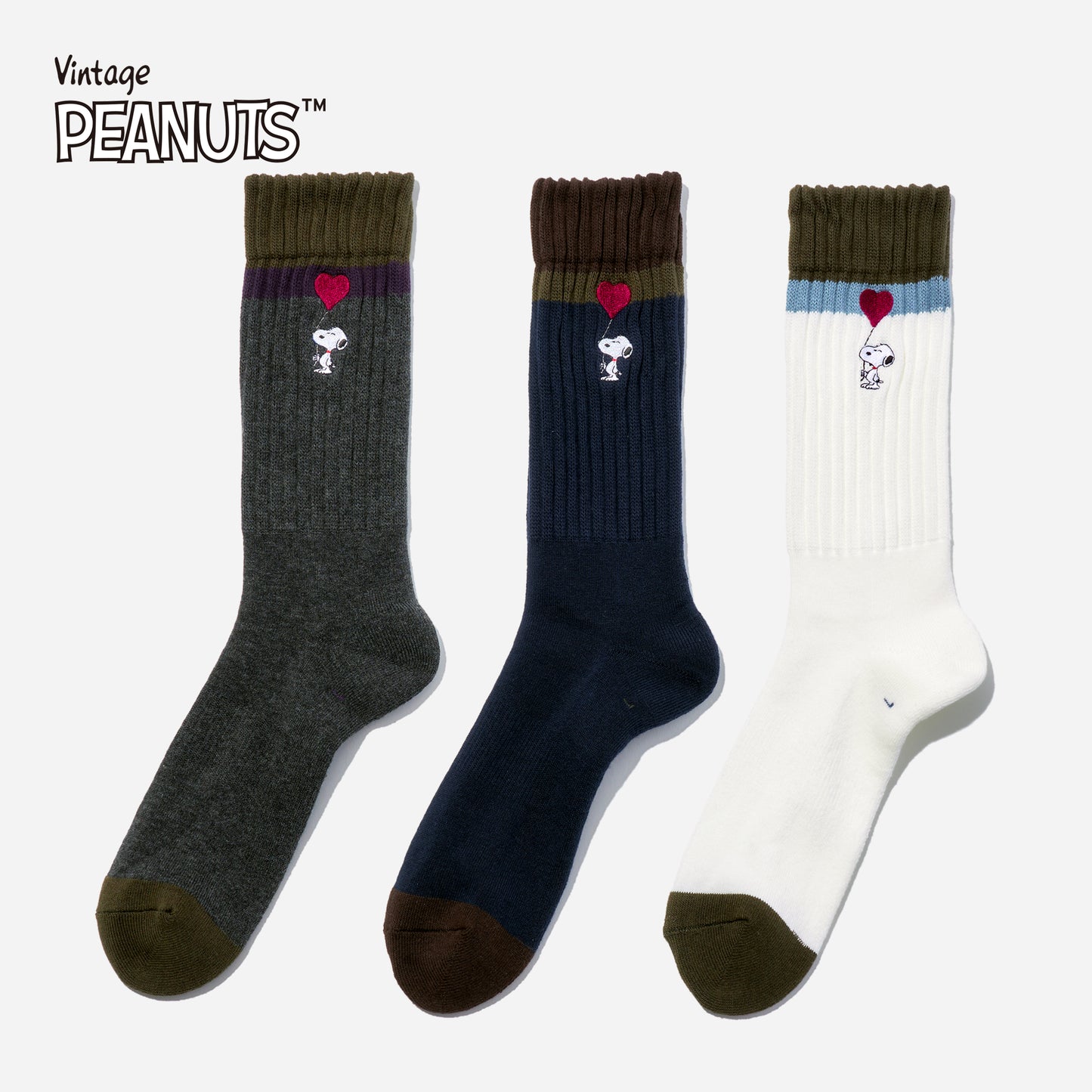 SNOOPY×CHICSTOCKS ハートバルーン 全3色
