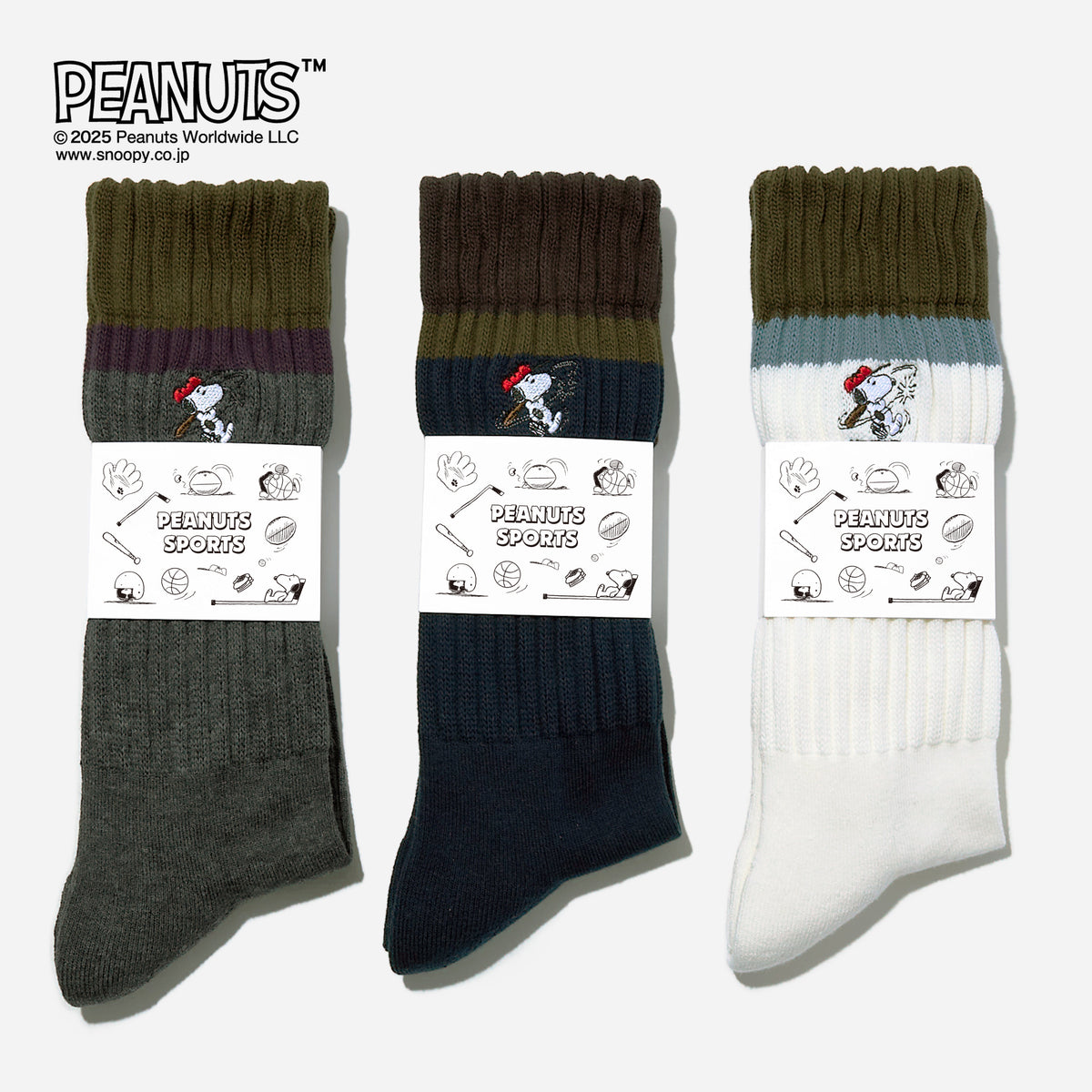 SNOOPY×CHICSTOCKS スヌーピー スポーツ 全3色