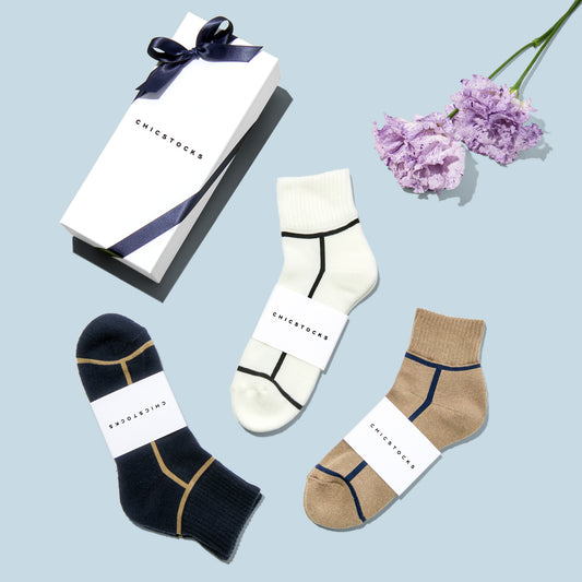 アンクルソックス  3足ギフトボックス(手提げ付き)   全4色