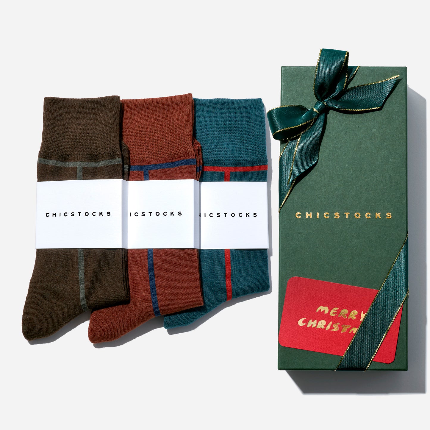 クリスマス 3足ギフトボックス(手提げ付き) 全10色