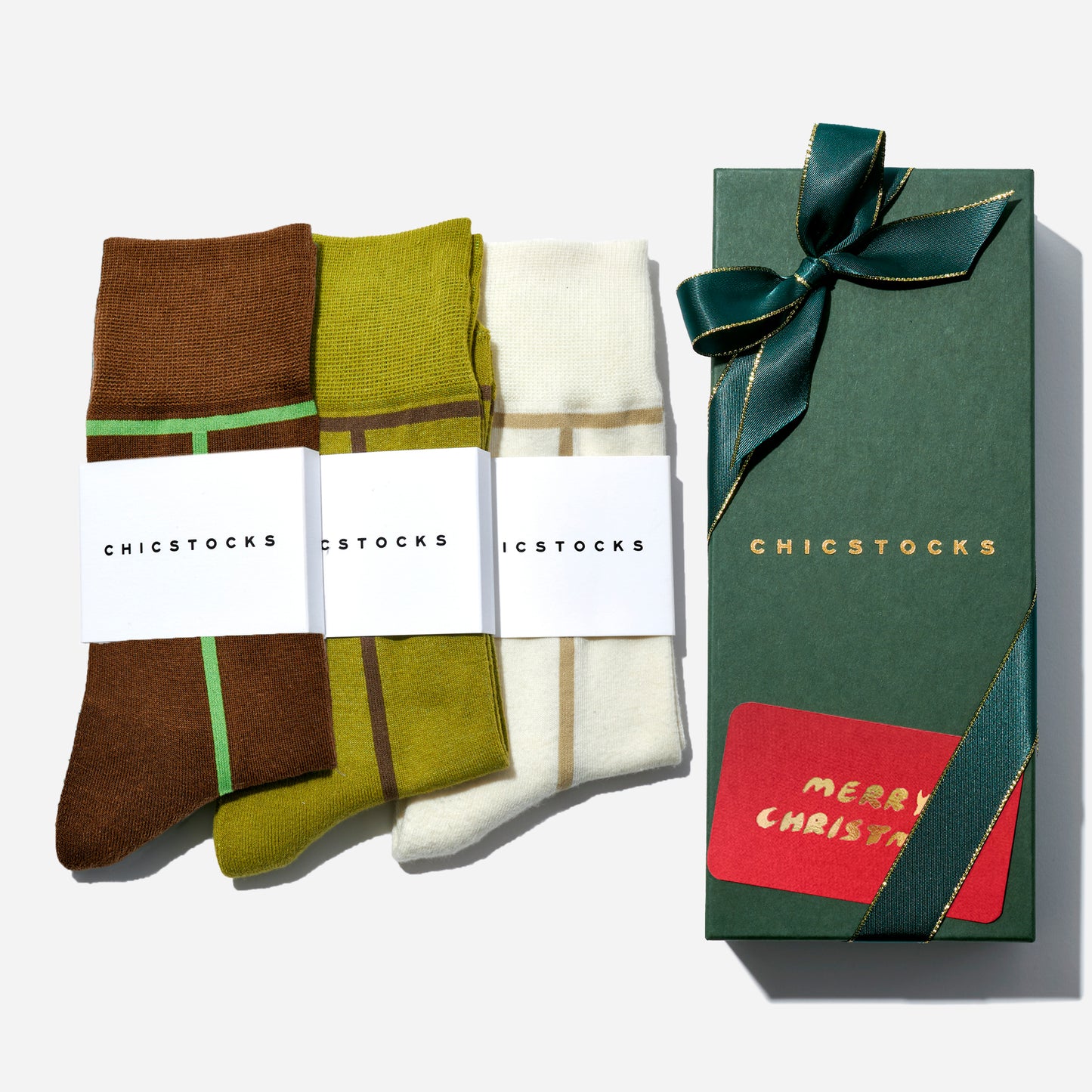 クリスマス 3足ギフトボックス(手提げ付き) 全10色