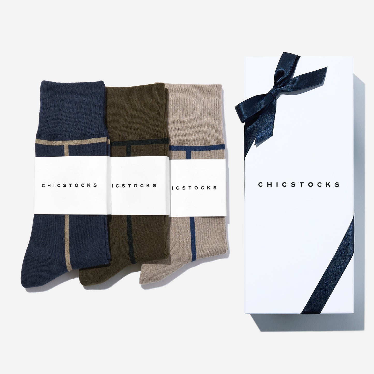 ラインソックス 3足ギフトボックス(手提げ付き) 全7色