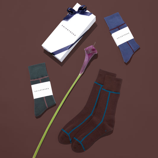 ラインソックス 3足ギフトボックス(手提げ付き) 全7色