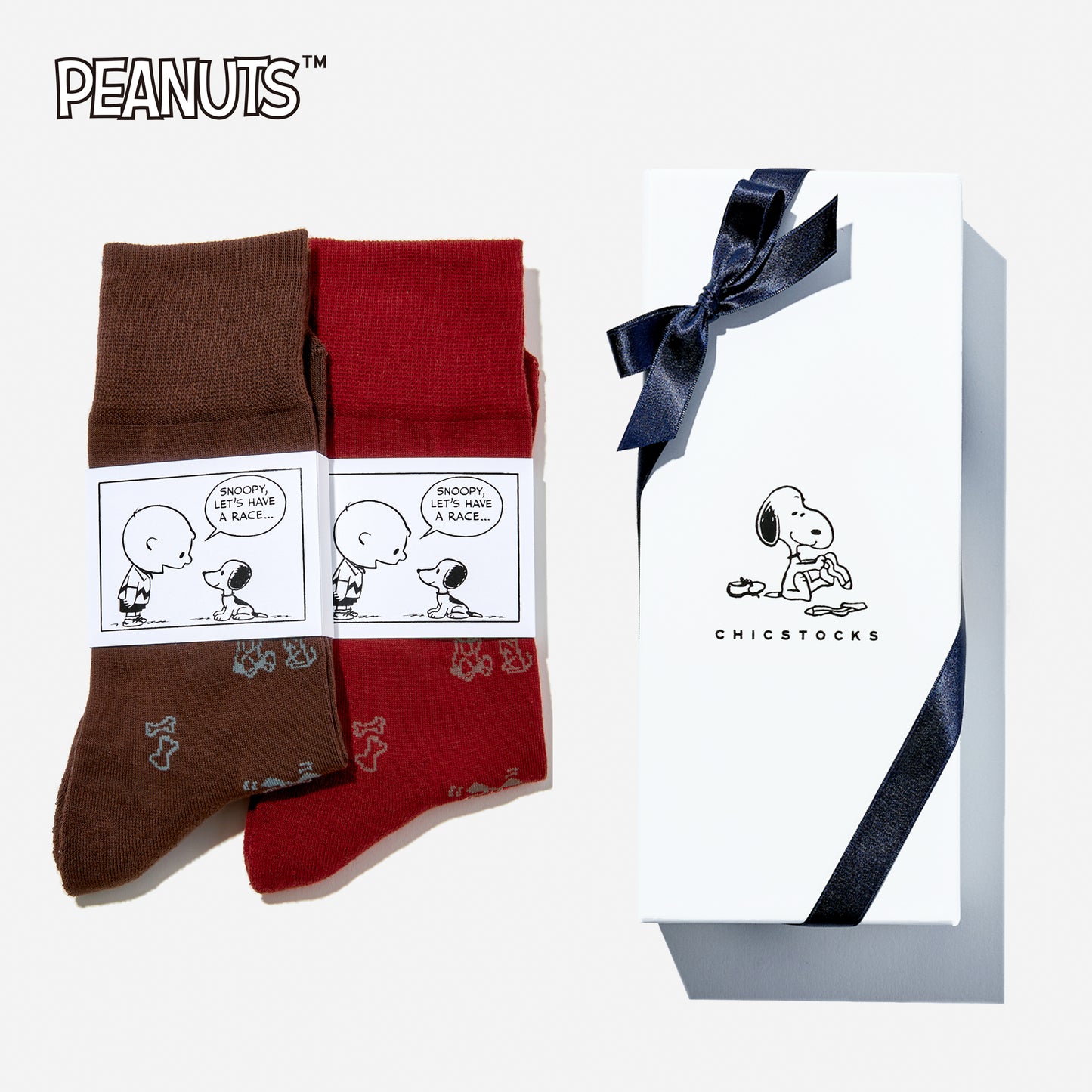 SNOOPY×CHICSTOCKS 2足ギフトボックス 全8種類