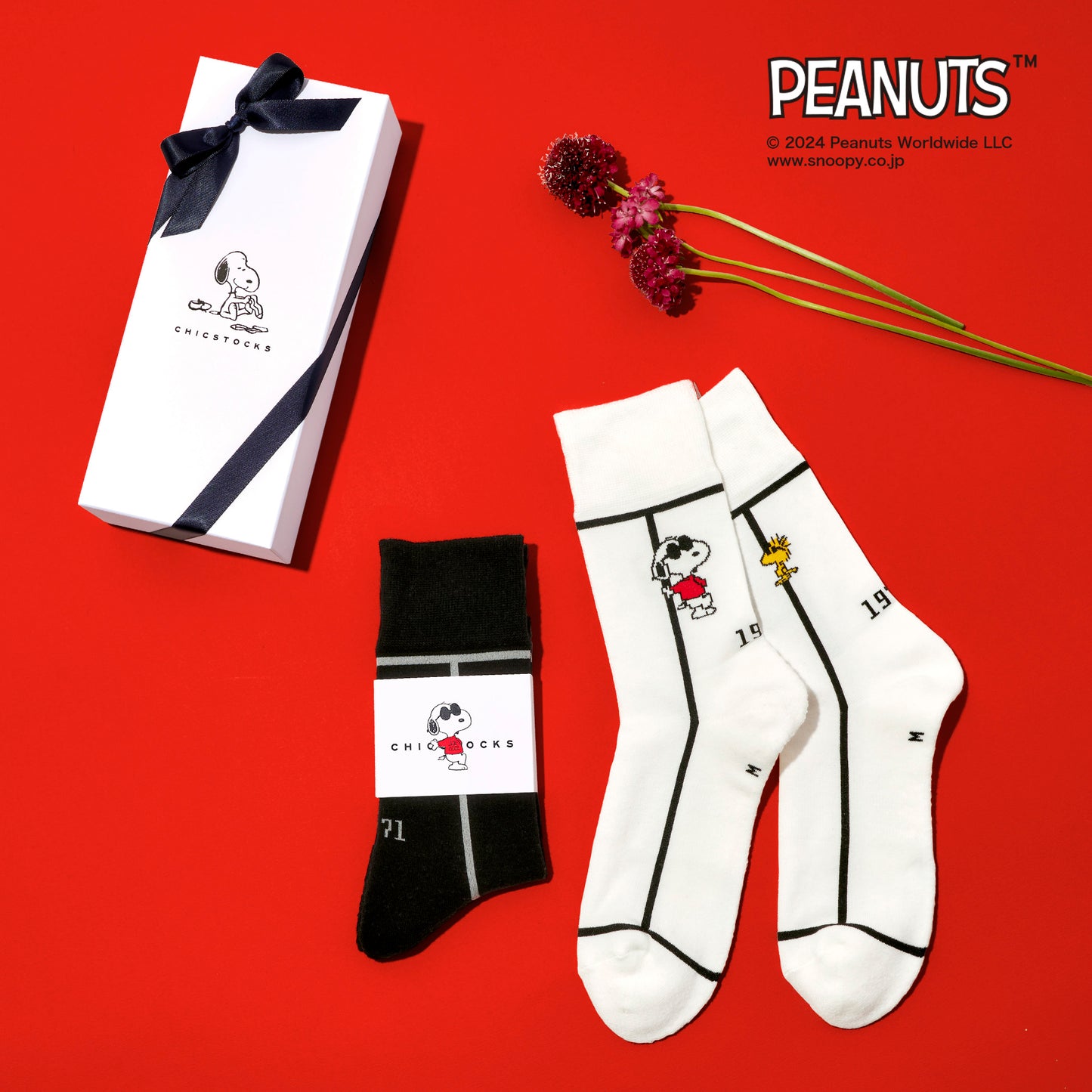 SNOOPY×CHICSTOCKS  2足ギフトボックス   全8種類