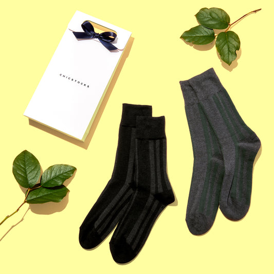 ランダムストライプ  2足ギフトバッグ  全2色