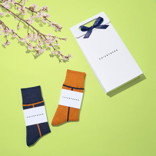 ラインソックス 2足ギフトバッグ 全8色