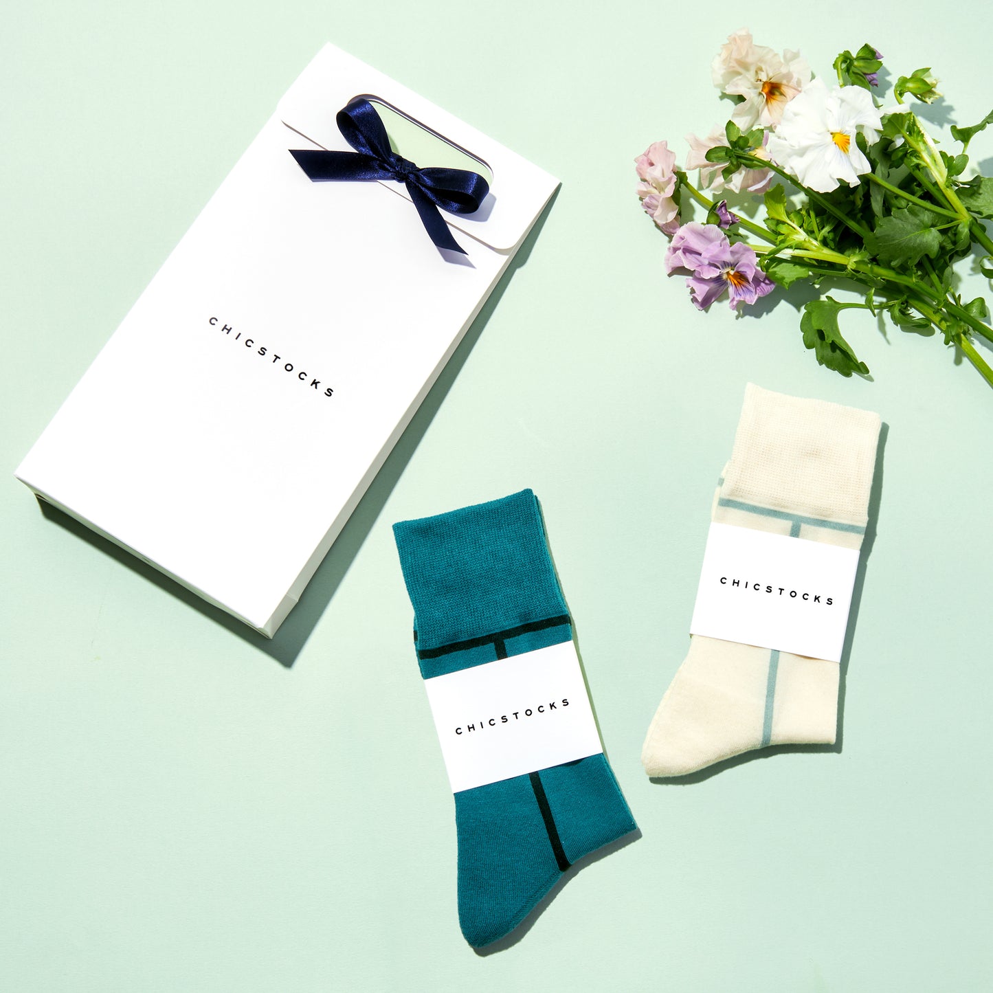 ラインソックス 2足ギフトバッグ 全8色