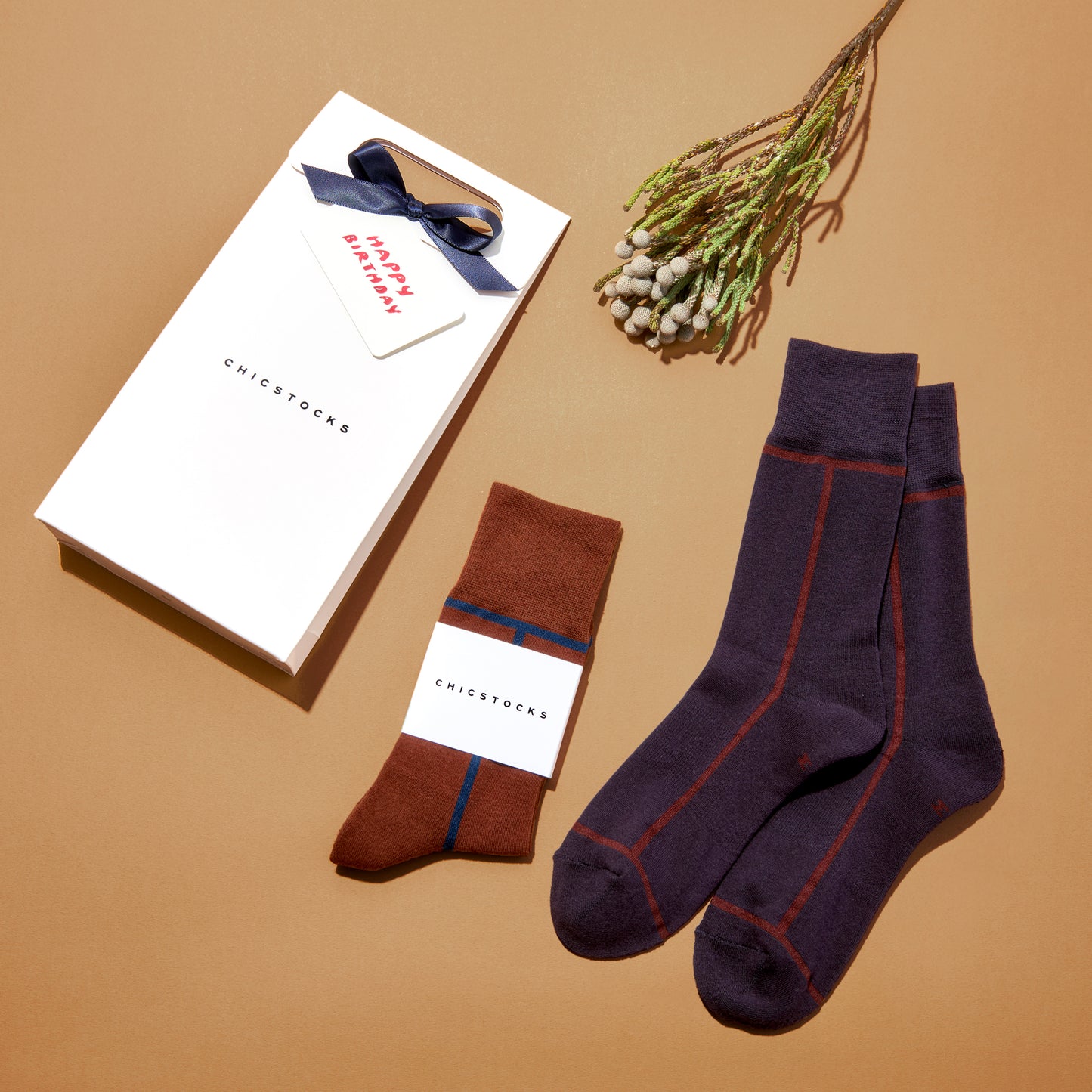 ラインソックス 2足ギフトバッグ 全8色