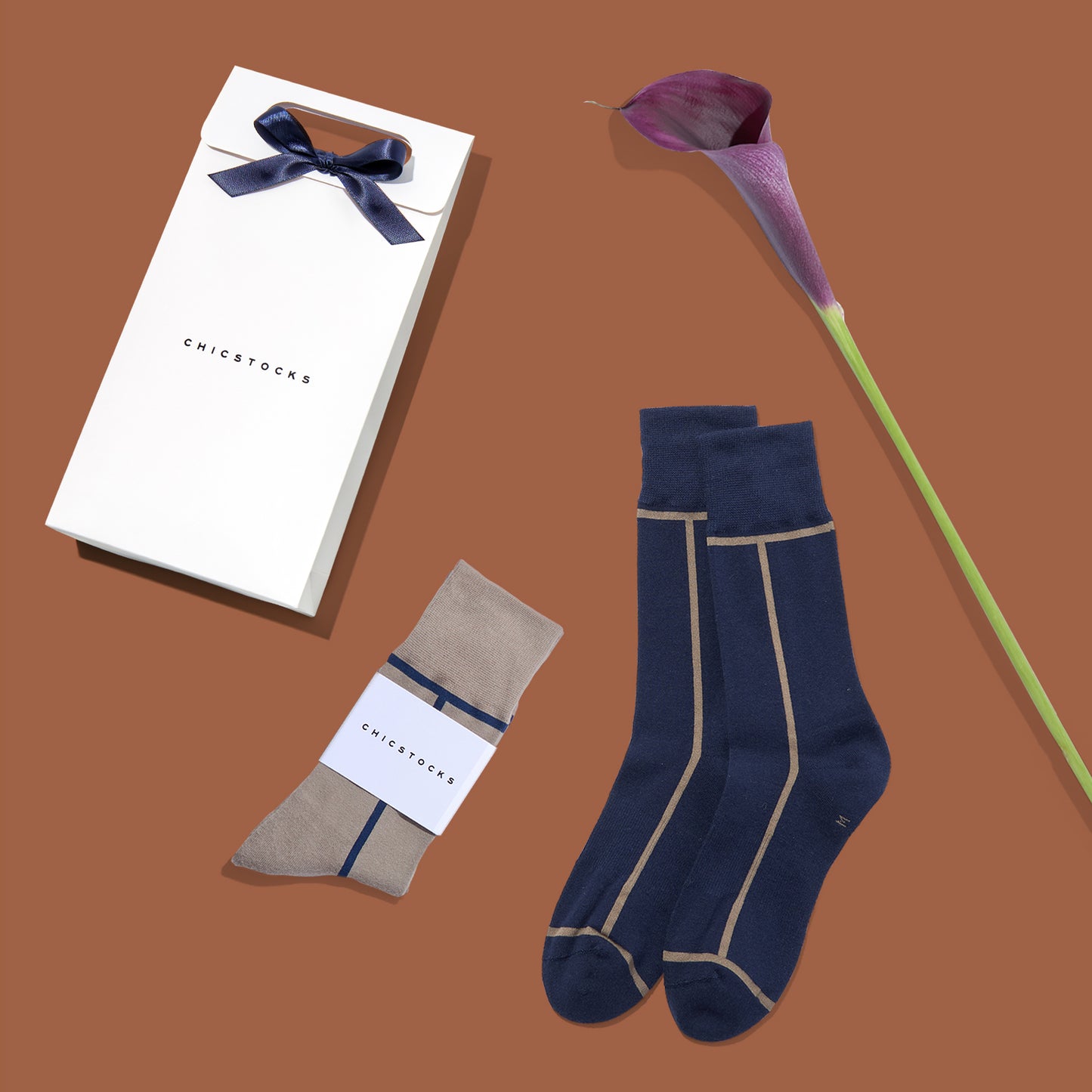 ラインソックス 2足ギフトバッグ 全8色