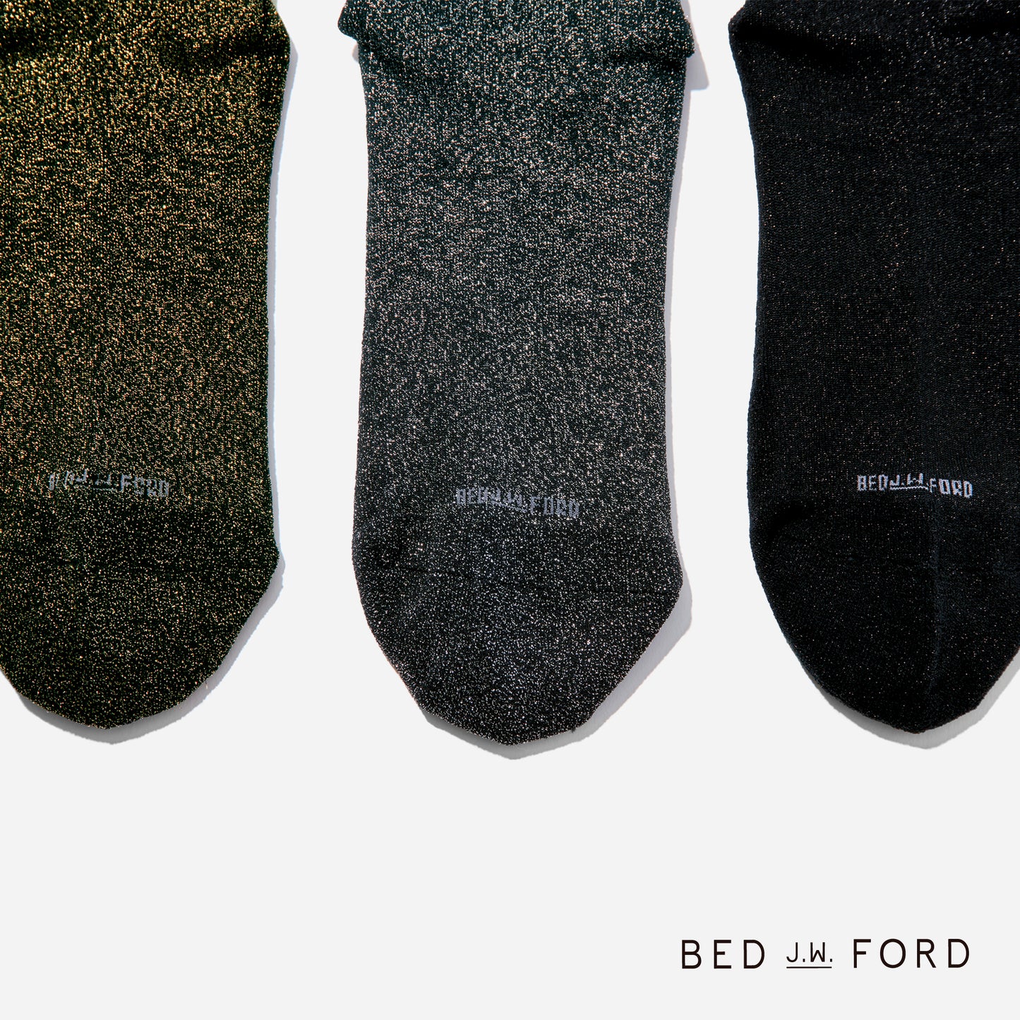 BED j.w. FORD×CHICSTOCKS グリッターソックス 全3色/26-28cm