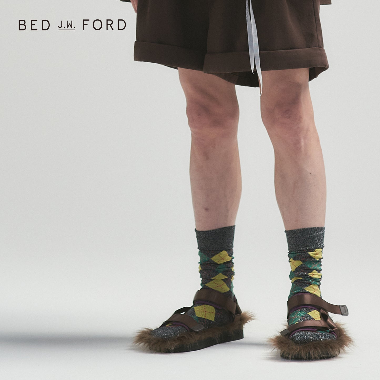 BED j.w. FORD×CHICSTOCKS アーガイル グリッターソックス 全2色/22-24cm・26-28cm