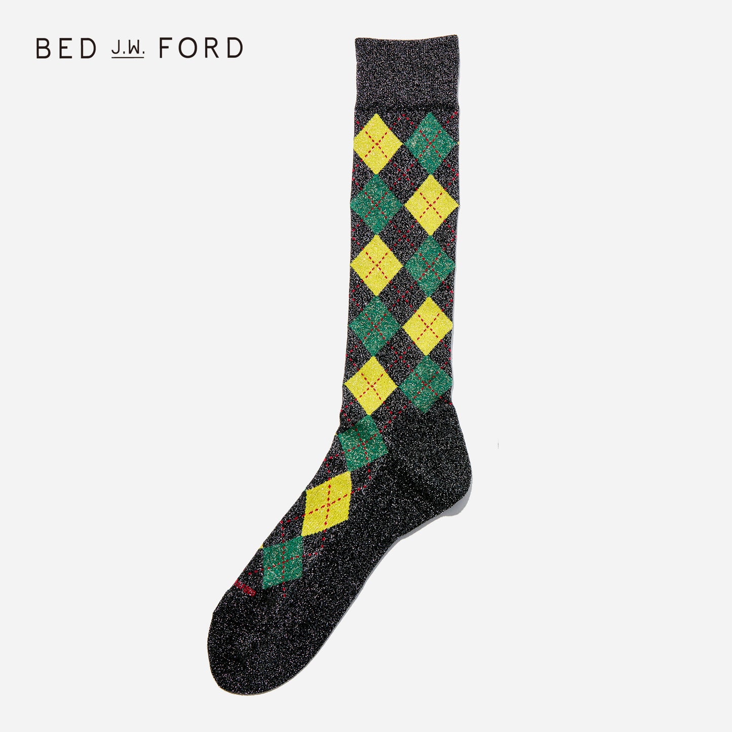 BED j.w. FORD×CHICSTOCKS アーガイル グリッターソックス 全2色/22-24cm・26-28cm