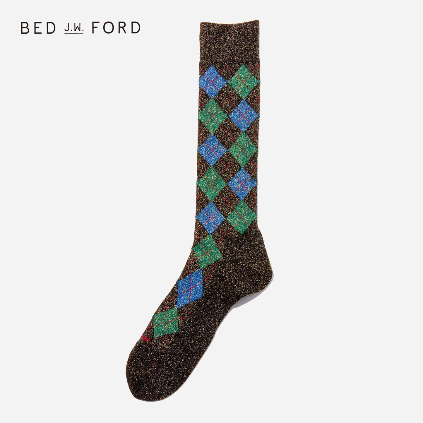 BED j.w. FORD×CHICSTOCKS アーガイル グリッターソックス 全2色/22-24cm・26-28cm