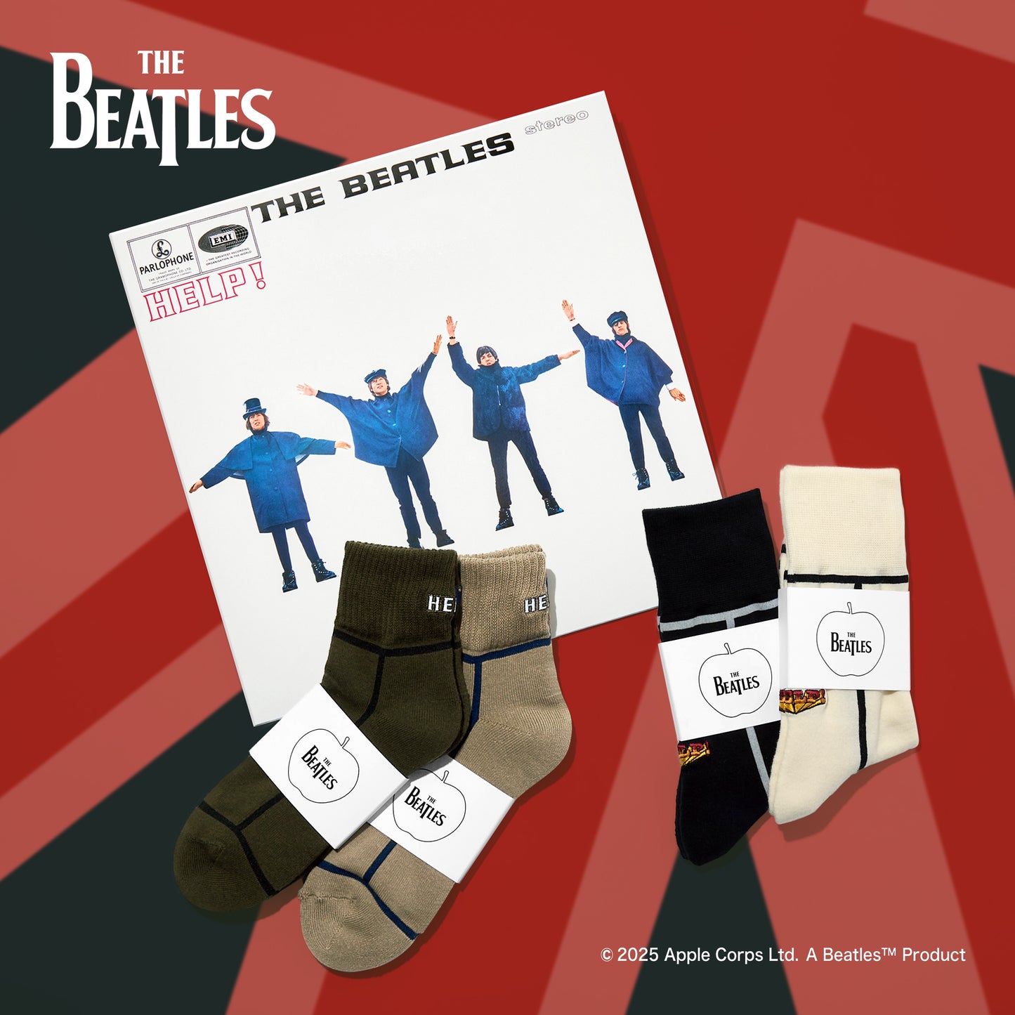 THE BEATLES HELP! アンクルソックス 全2色 10月25日発売