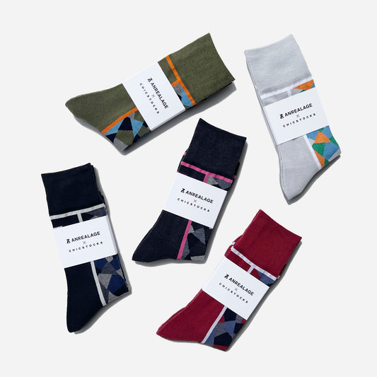 ANREALAGE×CHICSTOCKS ラインソックス 全5色/25-28cm