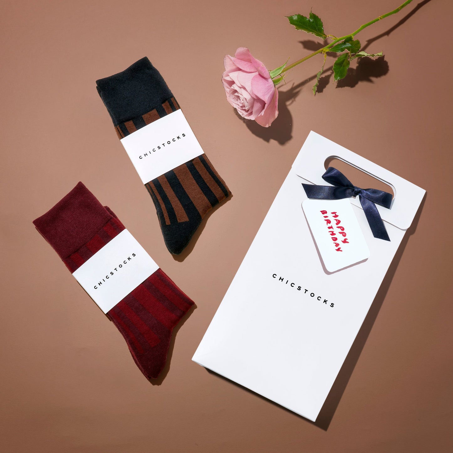 ランダムストライプ 2足ギフトバッグ 全2色