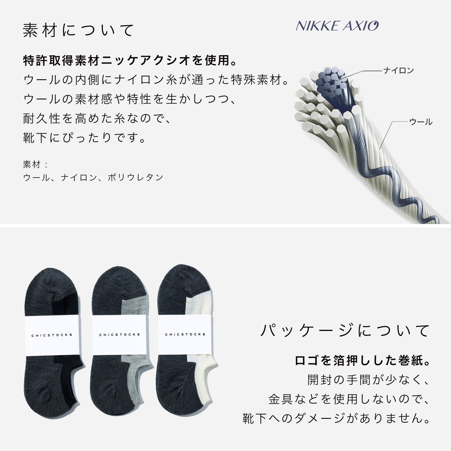 ウールスニーカーソックス 3足ギフトボックス(手提げ付き) 全1色