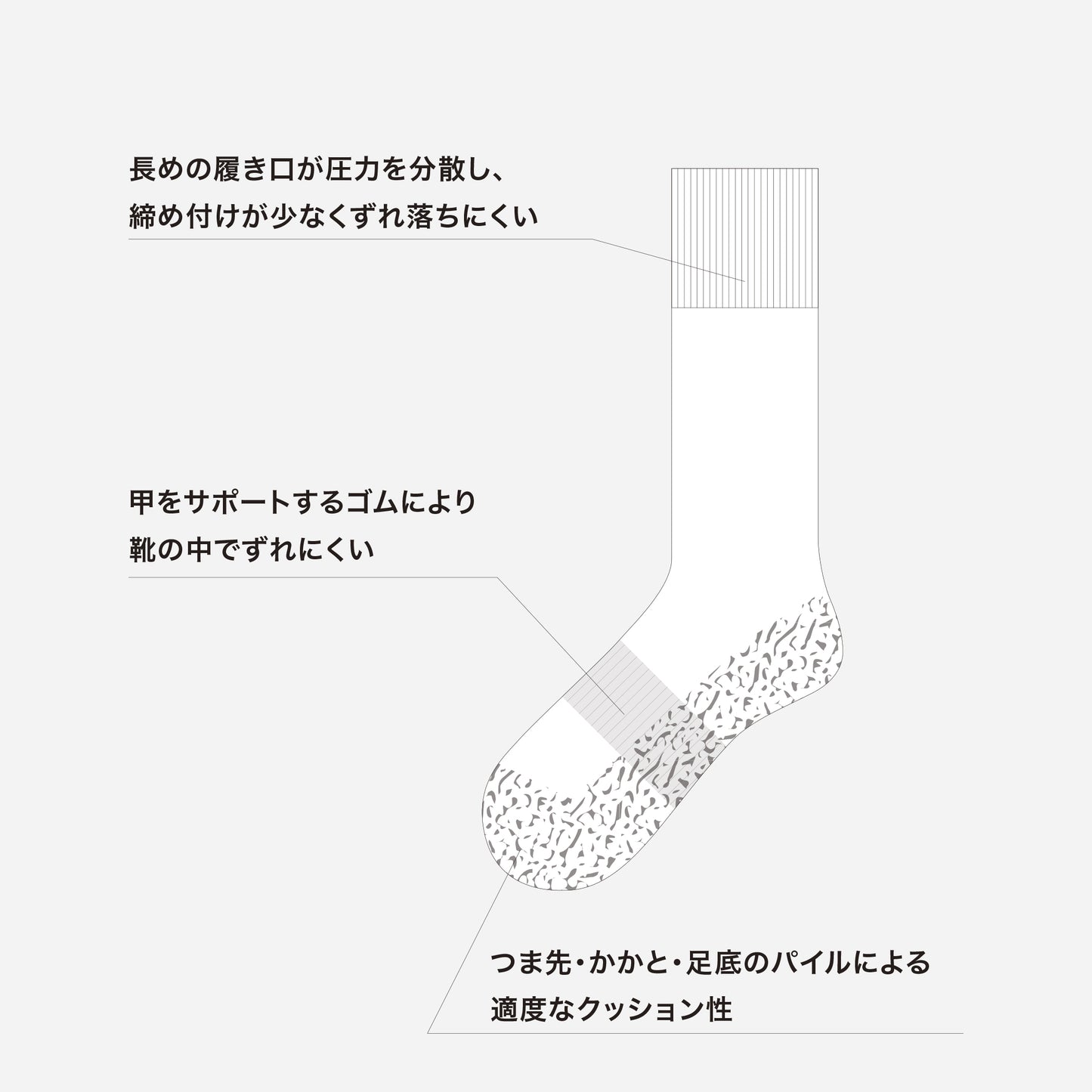 atmos×CHICSTOCKS 1985リブソックス ホワイト/26-28cm