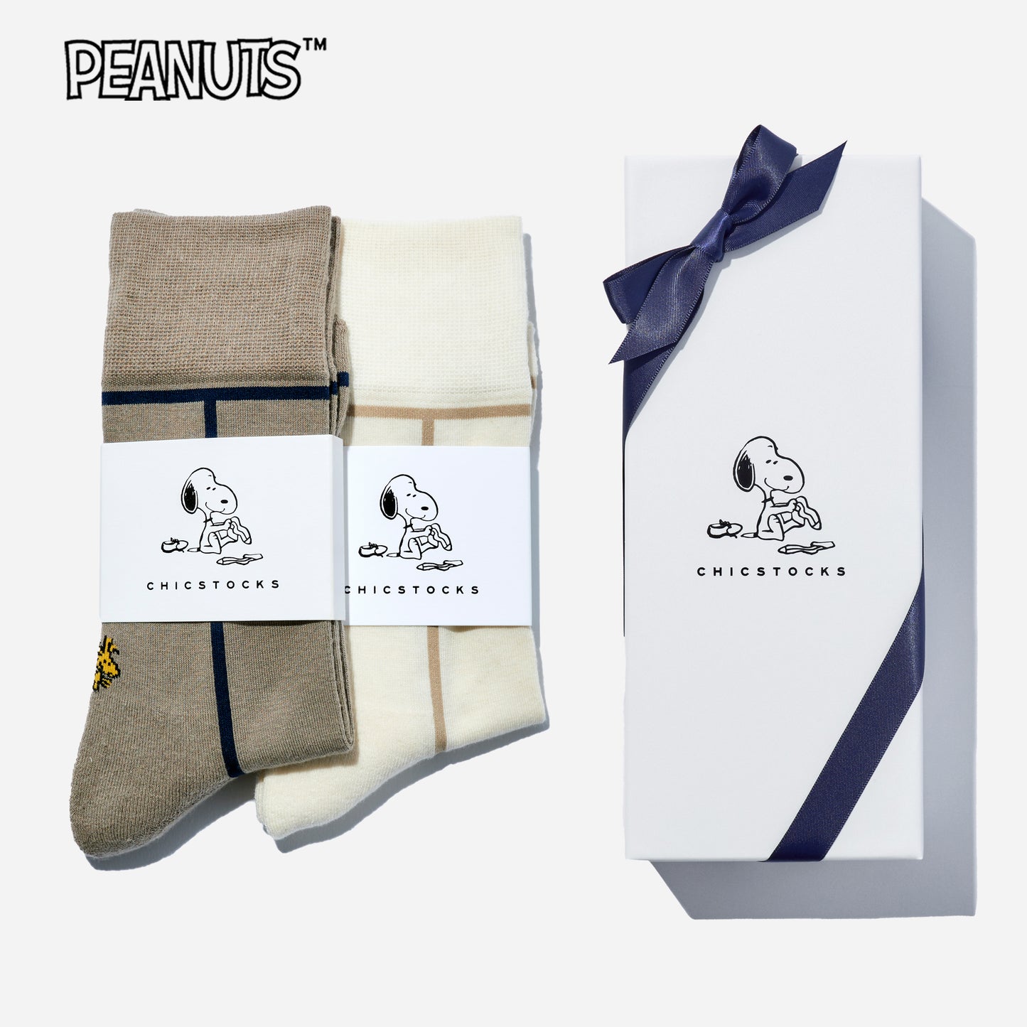 SNOOPY×CHICSTOCKS 2足ギフトボックス 全8種類