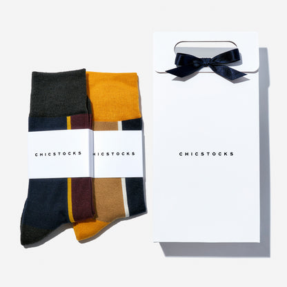 センターラインソックス  2足ギフトバッグ  全7色