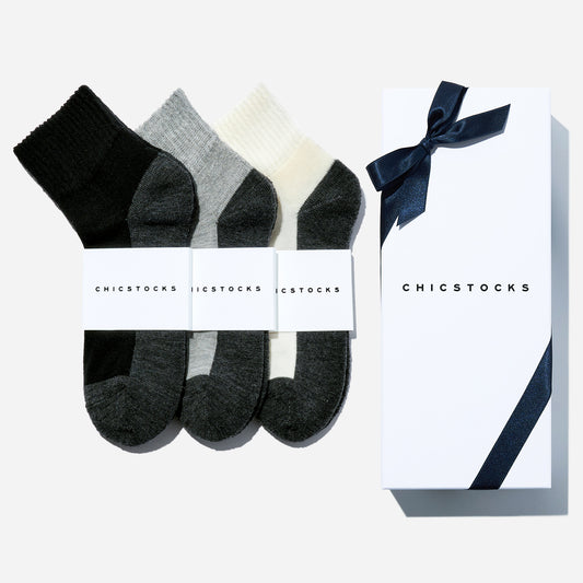 ウールアンクルソックス  3足ギフトボックス  全1色