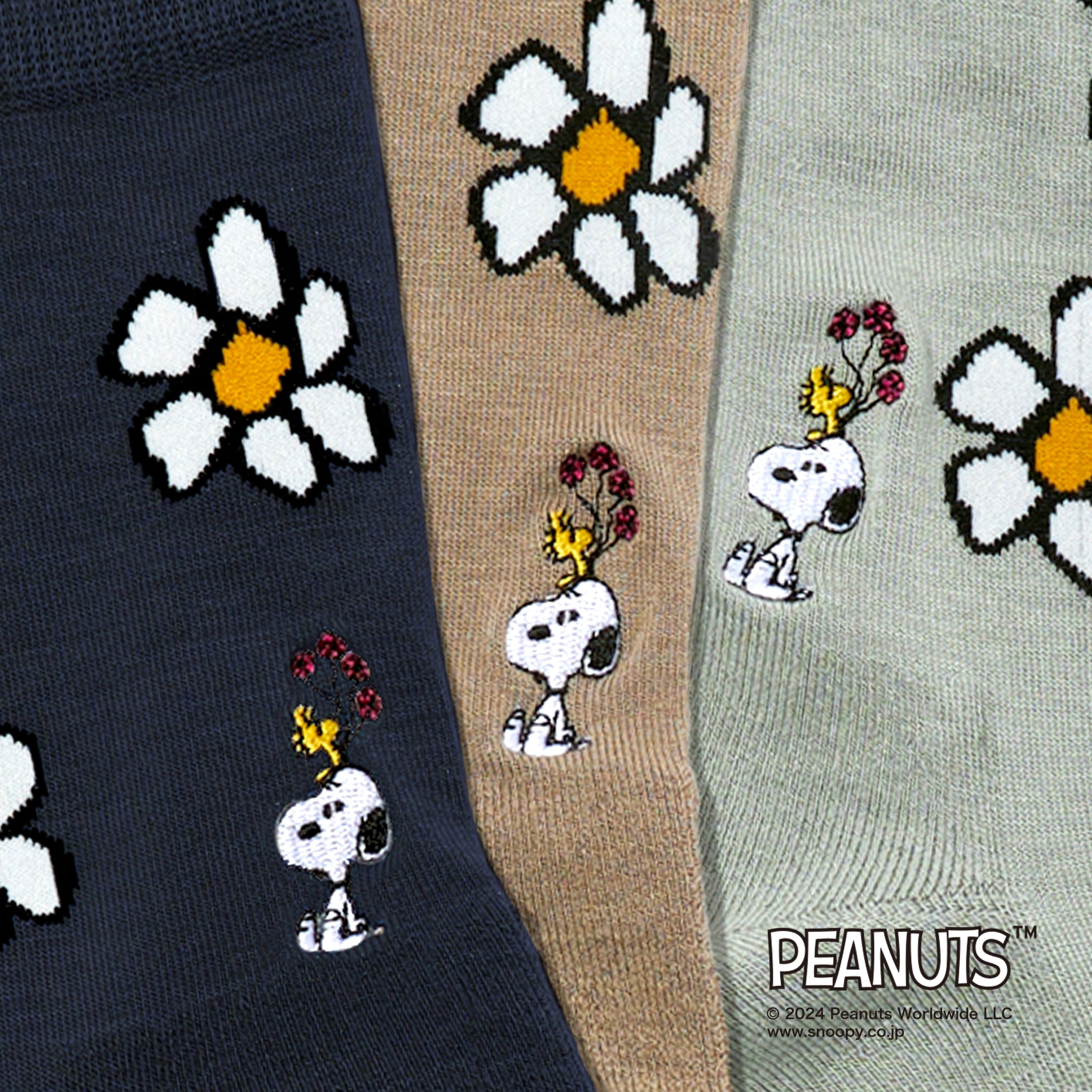 SNOOPY×CHICSTOCKS フラワー 全3色/22-24cm・24-26cm
