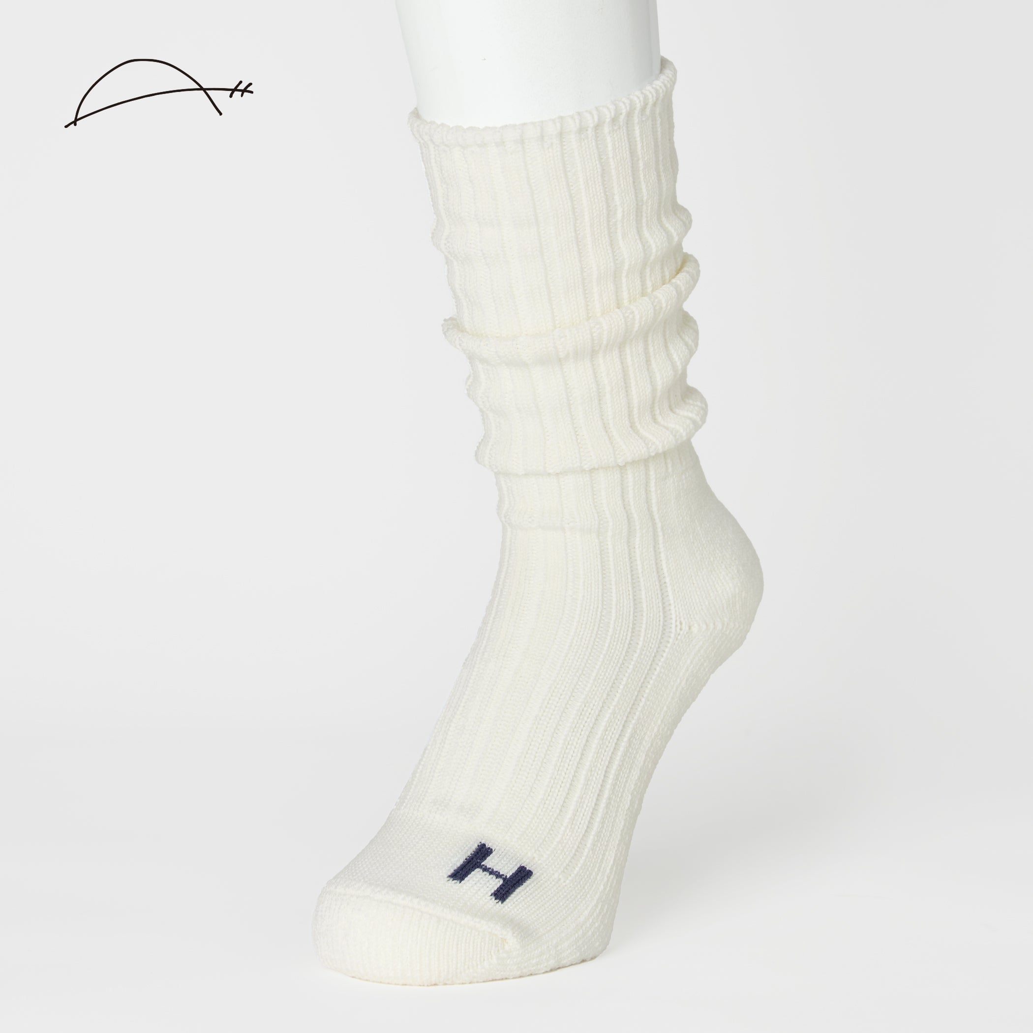 A.H×CHICSTOCKS ウールリブソックス 全2色