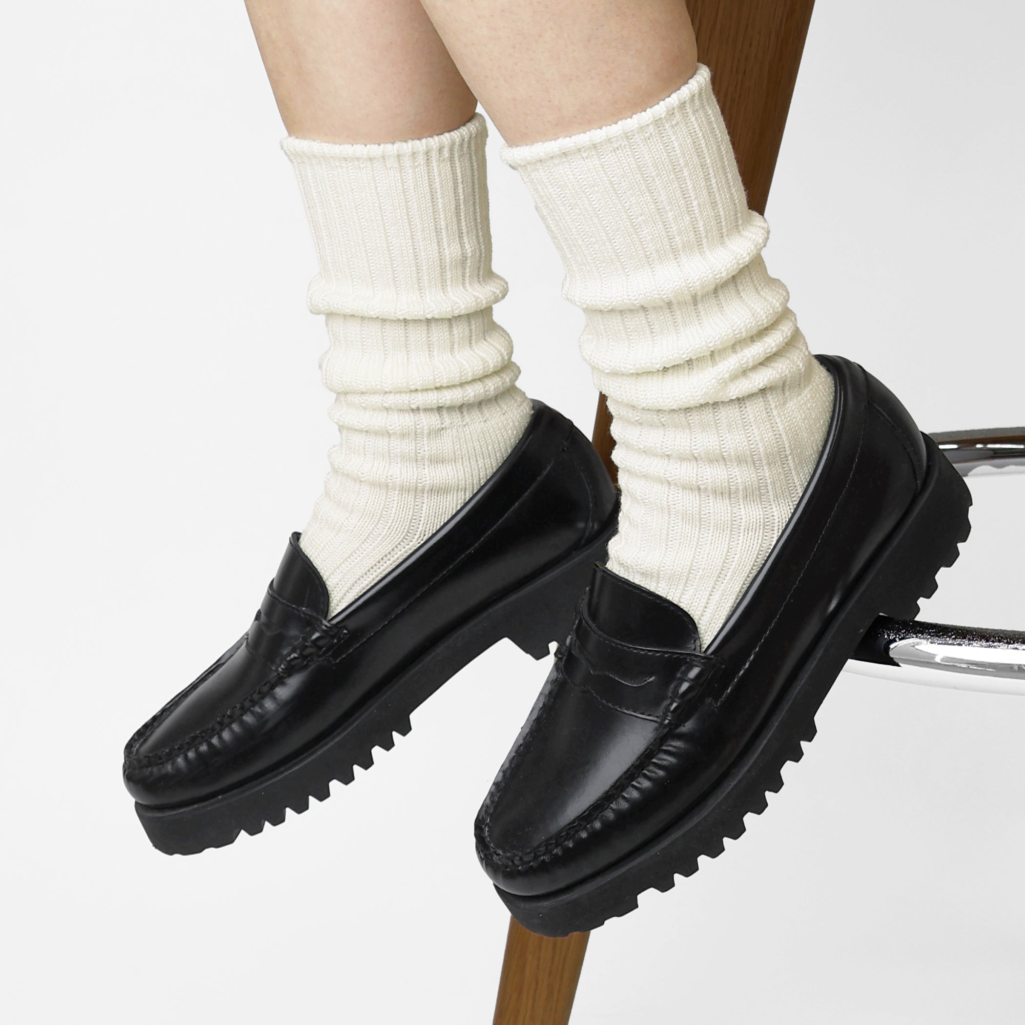 A.H×CHICSTOCKS ウールリブソックス 全2色