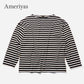 ◯Ameriyas  メリノウール100%  ボートネック長袖Tシャツ