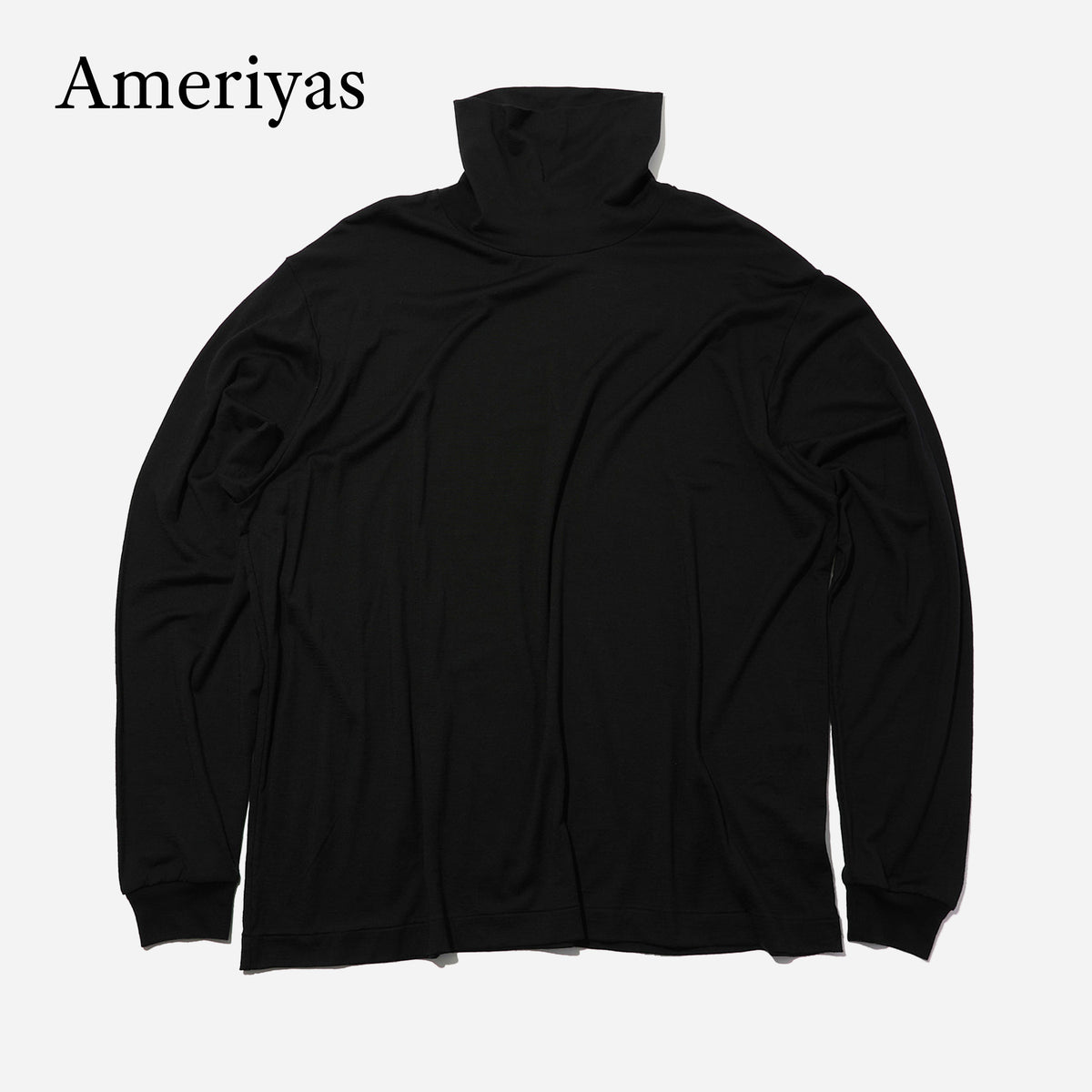 Ameriyas  メリノウール100%  タートルネック長袖Tシャツ  全2色