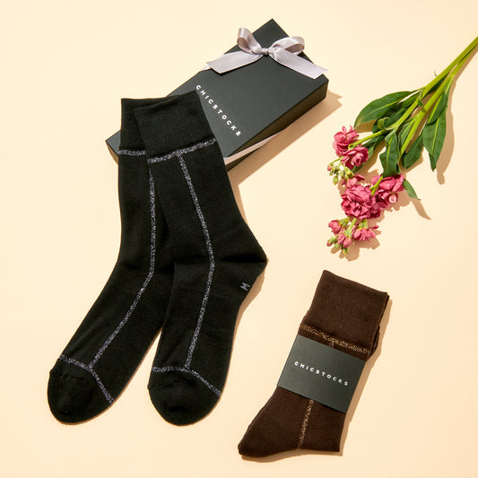 ライン ラメソックス  2足ギフトボックス(手提げ付き)  全3色