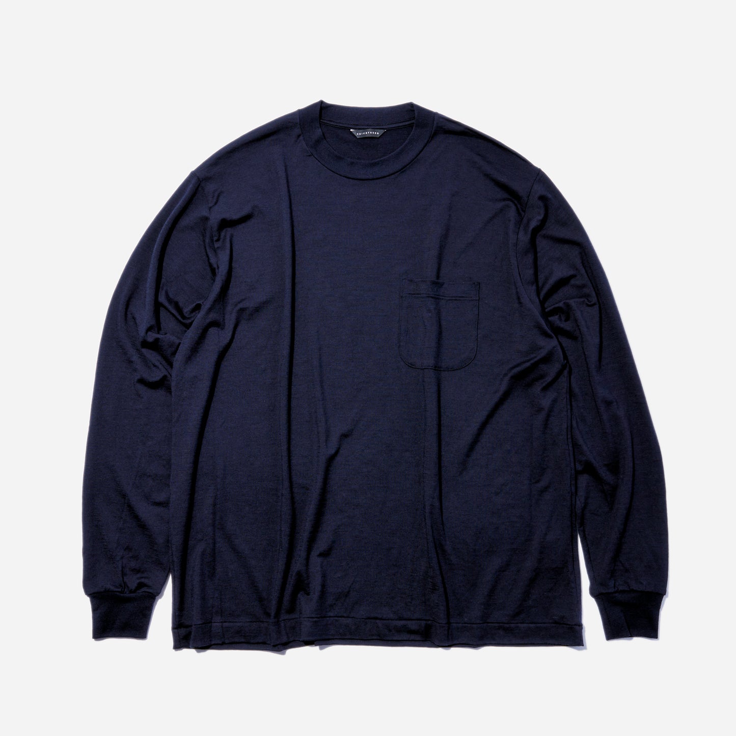 メリノウール100%  クルーネック長袖Tシャツ  全2色