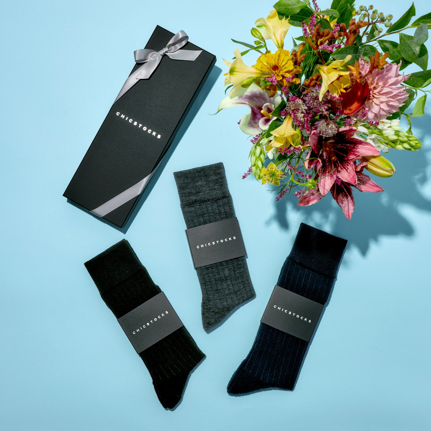 ウールドレスリブソックス  全3色