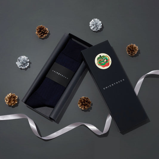 ウールドレスリブソックス  1足ギフトボックス(手提げ付き)   全3色