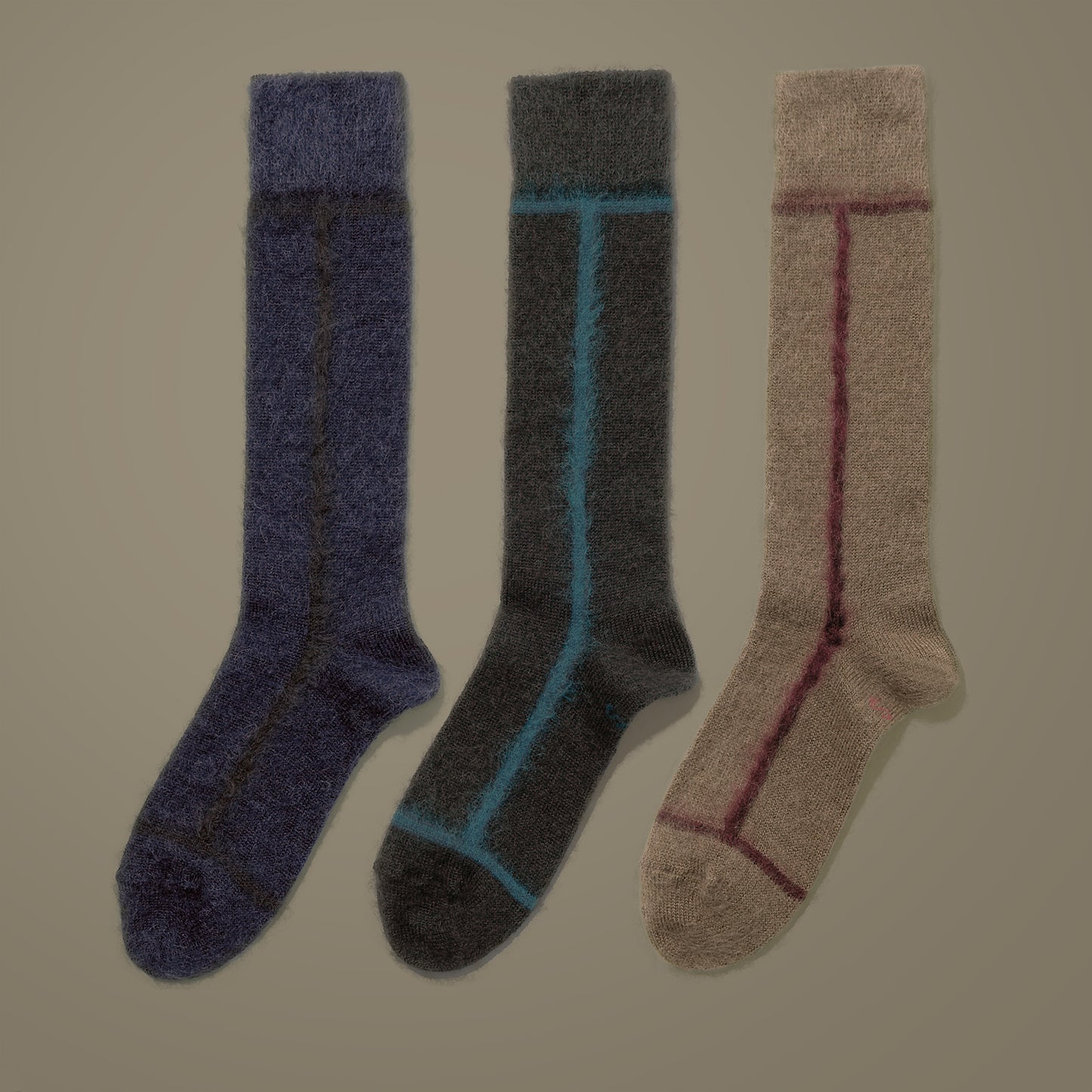 モヘヤラインソックス  全3色